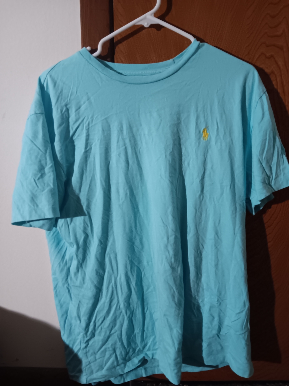 Polo by Ralph Lauren Light Aqua Crewneck Tee with Yellow Pony